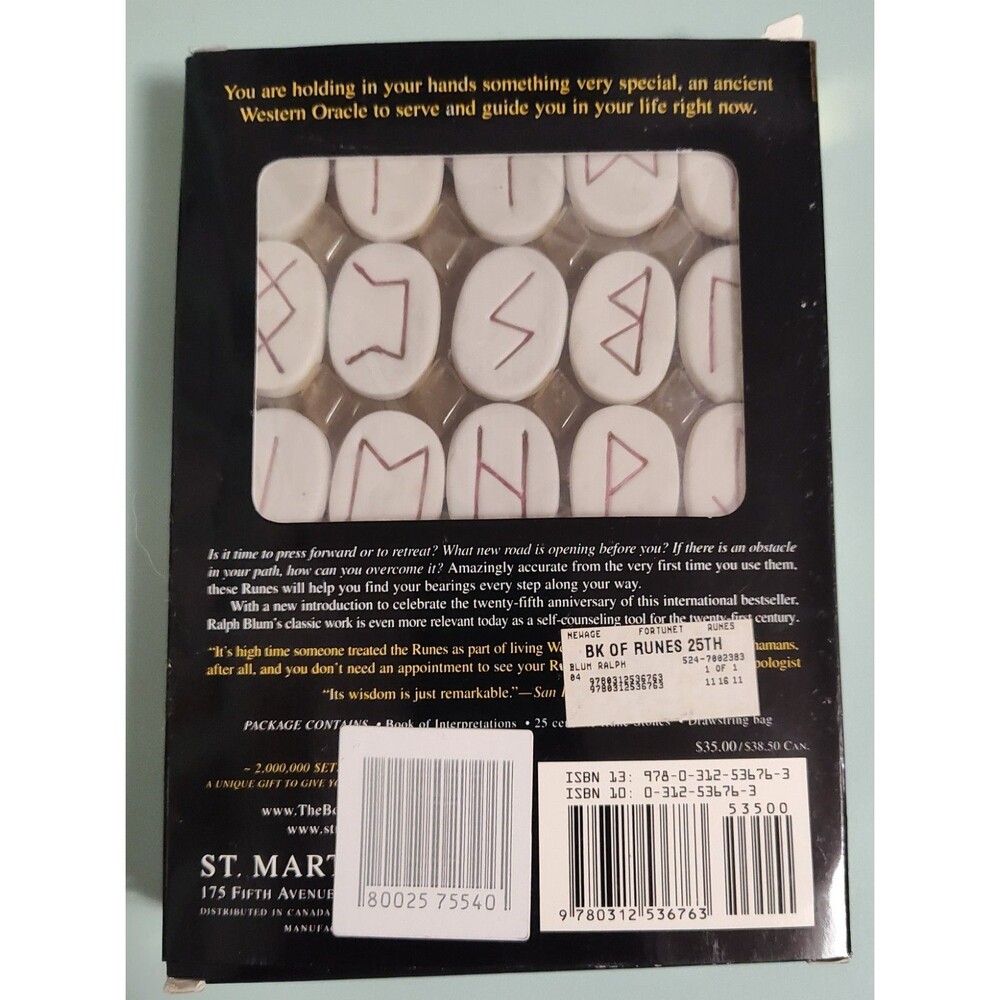 THE BOOK OF RUNES SET RUNES & BOOK US GAMES SYSTEMS 25TH ANNIVERSARY EDITION NEW - Picture 2 of 5
